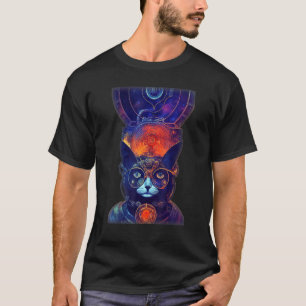 Schaal Cybernetische Steampunk Neuromancer Kat T-shirt