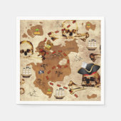 Schaal- en beenderen Pirate Treasure Map Servet (Voorkant)