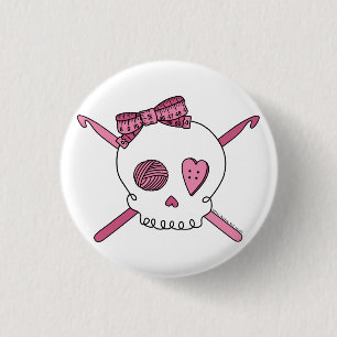 Schaal- en haakhaken (roze) ronde button 3,2 cm