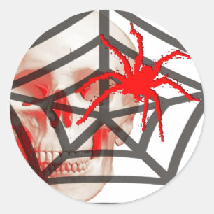 Schaal en spin ronde sticker