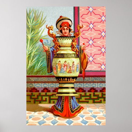 Schaal Liefjes Draken Dame Kunstprint Poster (Voorkant)