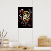 Schaal met helm, vliegtuigen en bommen poster (Keuken)