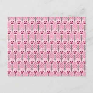 Schaal roze viooltjes - retro behangpatroon briefkaart