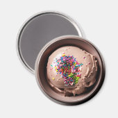 Schaal van chocolade ijs met sproeiers magneet (Voorkant / Achterkant)