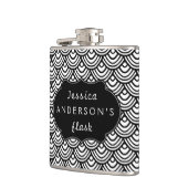 Schaalbaar Scallop Patroon Aangepast zwart-wit Heupfles (Links)