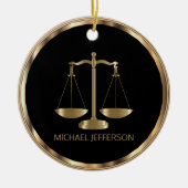 Schaalbaar - zwart en goud - twee zijden afdrukken keramisch ornament (Voorkant)