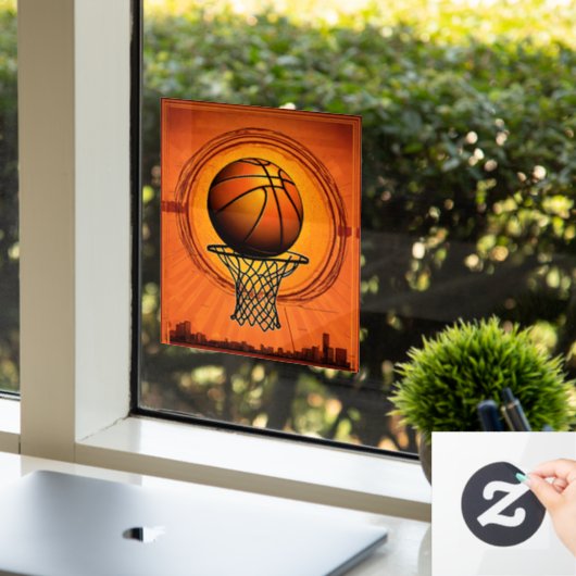 Schaalbare Hoops – Basketbal Vectorafbeeldingen Raamsticker (Kantoor)