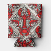 Schaaldieren in rood, zwart en ivoor blikjeskoeler (Voorkant)