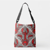 Schaaldieren in rood, zwart en ivoor crossbody tas (Voorkant)