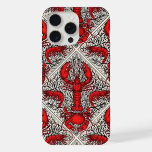 Schaaldieren in rood, zwart en ivoor iPhone 15 pro max hoesje
