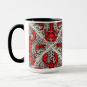 Schaaldieren in rood, zwart en ivoor mok (Links)