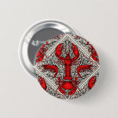 Schaaldieren in rood, zwart en ivoor ronde button 5,7 cm (Voorkant /achterkant)