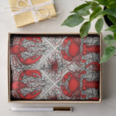 Schaaldieren in rood, zwart en ivoor tissuepapier (Geschenk)