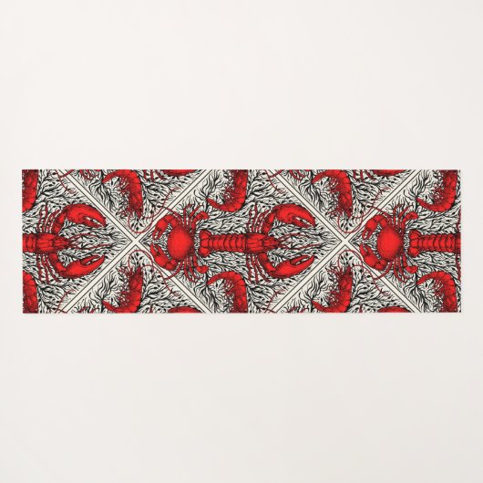 Schaaldieren in rood, zwart en ivoor yogamat (Achterkant (horizontaal))