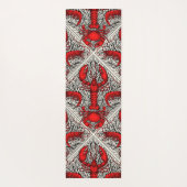 Schaaldieren in rood, zwart en ivoor yogamat (Achterkant)