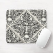 Schaaldieren in zwart en natuurlijk wit muismat (Met muis)