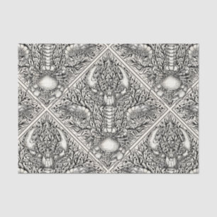 Schaaldieren in zwart en natuurlijk wit tissuepapier