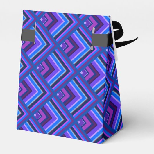 Schaalpatroon met blauwe en paarse strepen bedankdoosjes (Achterkant)
