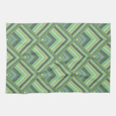 Schaalpatroon van olijfgroene strepen theedoek (Horizontaal)