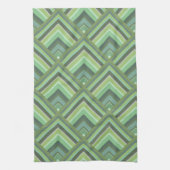 Schaalpatroon van olijfgroene strepen theedoek (Verticaal)