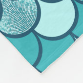 Schaalpatroon van turkooizen met glittereffect fleece deken (Hoek)