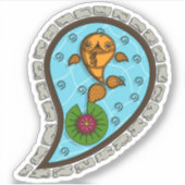 Schaalt de Goldfish Contour Sticker (Voorkant)