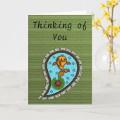 Schaalt het Goldfish-Wenskaart Kaart (Gele Bloem)