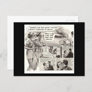 Schaam je voor Dick! retro advertentie Briefkaart