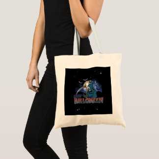 Schaamskelet in de Scary Dark Night Halloween Tote Bag