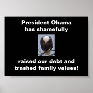 Schaamte op President Obama Bald Eagle Foto Poster