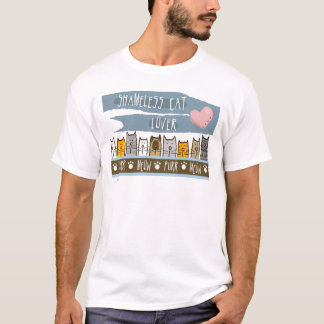 schaamteloze kattenliefhebber t-shirt
