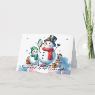 Schaamtevolle Sneeuwman Glam Holiday Stijl Feestdagen Kaart