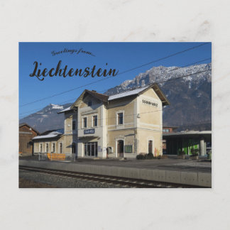 Schaan-Vaduz Railway Station Liechtenstein Briefkaart