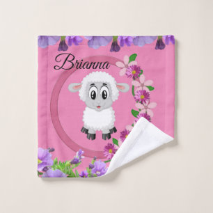 Schaap Bloemen Roze Handen Badkamer Handdoek Sets