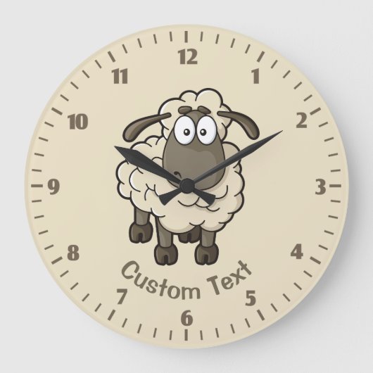 Schaap Cartoon Beige Grote Klok (Voorkant)