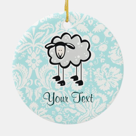 Schaap; Cute Keramisch Ornament (Achterkant)