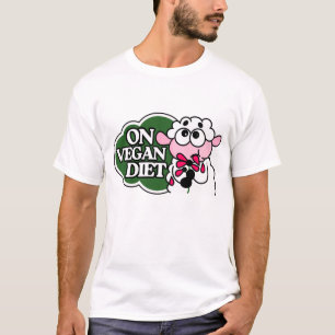 Schaap Eet Bloem “Op Veganistisch Dieet” Grappige T-shirt