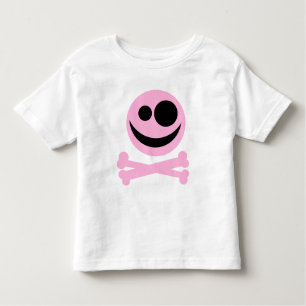 Schaap en kruisbeenderen. Roze en zwart. Kinder Shirts