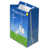 Schaap en lam bewerkbare Pasen Medium Cadeauzakje (Voorkant Gekanteld)