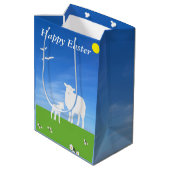 Schaap en lam bewerkbare Pasen Medium Cadeauzakje (Achterkant Gekanteld)