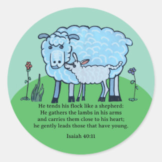 Schaap en lam ronde sticker