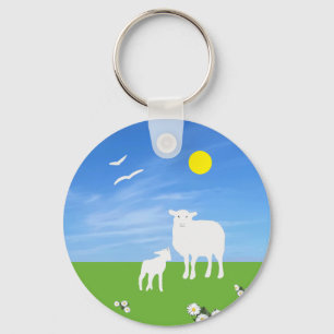 Schaap en lam sleutelhanger