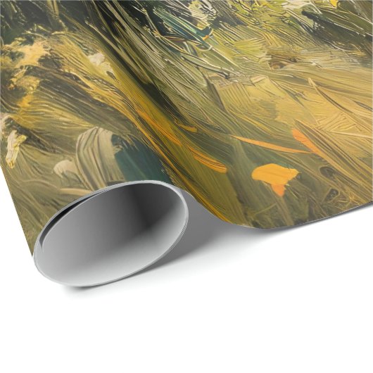 Schaap en Lam Zonnebloem Veld Decoupage Cadeaupapier (Rol Hoek)