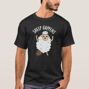 Schaap Gebeurt Grappige Poop Pun Dark BG T-shirt