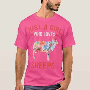 Schaap gewoon een meisje dat van schapen houdt t-shirt