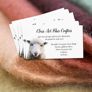 Schaap Gezicht Custom Garens Vezel Ambacht Winkel Visitekaartje