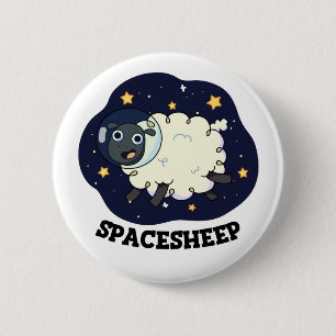Schaap grappige astronaut ruimte grap ronde button 5,7 cm