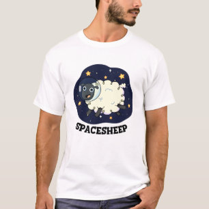 Schaap grappige astronaut woordspeling in de ruimt t-shirt