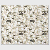 schaap, groot koppel zwart-wit cadeaupapier (Vlak)