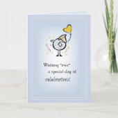 Schaap hart ballon verjaardag kaart (Voorkant)